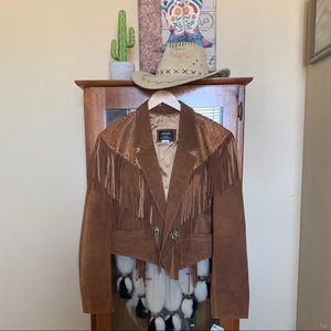 Leather Jacket w/ fringe and conchos